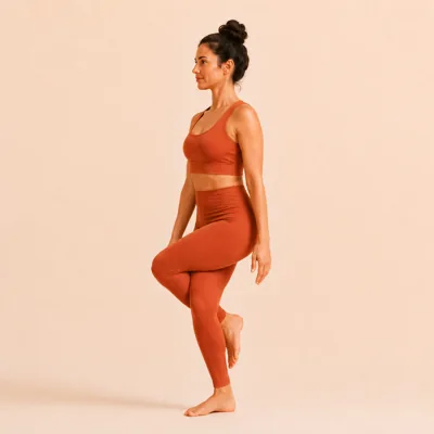 The leg wrap on the second side, left thigh over right.