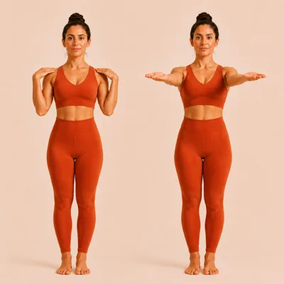 Arms forward at shoulder height, straightening and bending at the elbow.