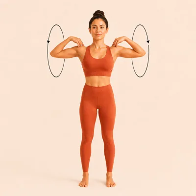 Full, slow shoulder rotations, letting the shoulder blades move freely.